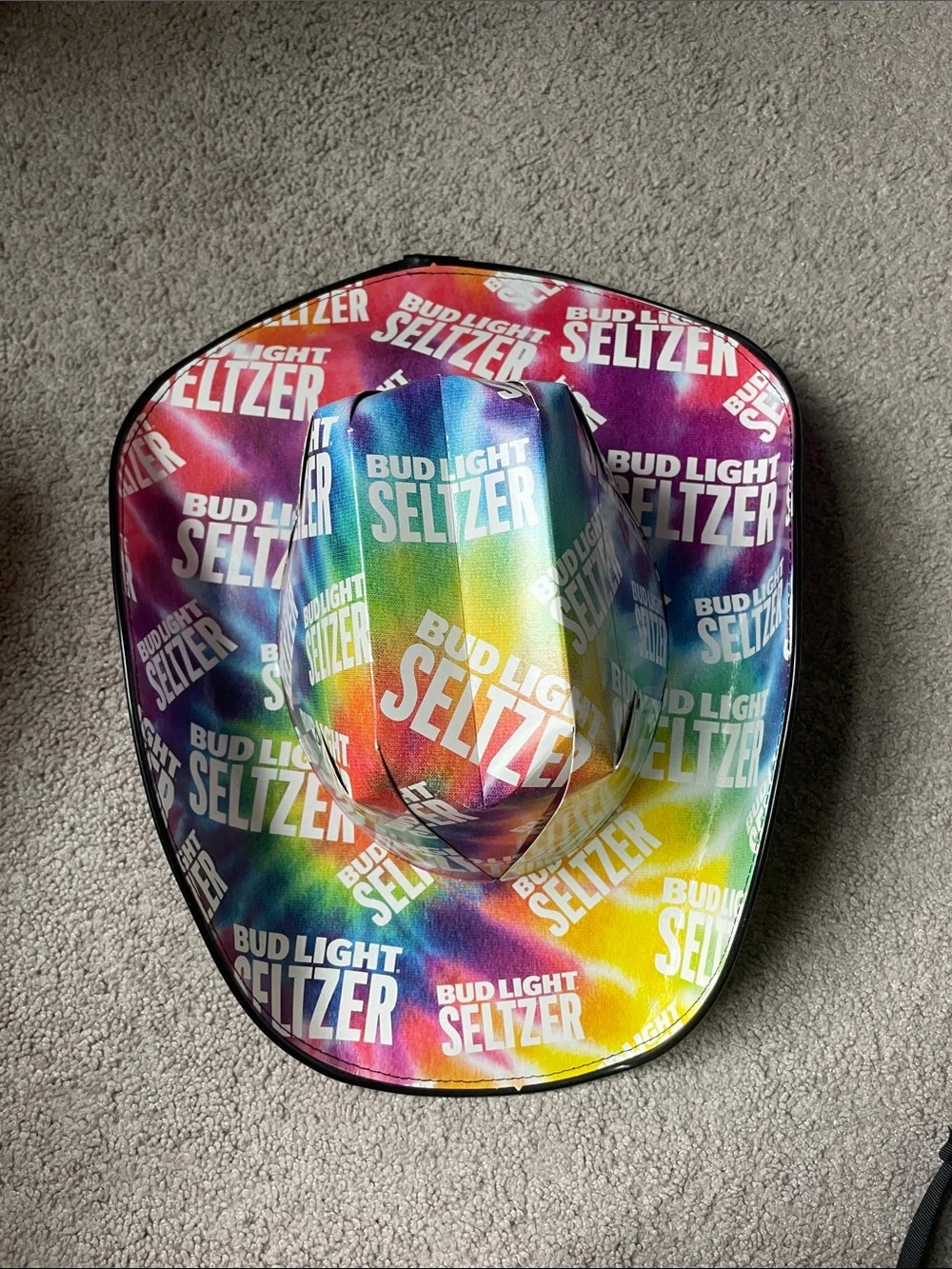 Bud Light Seltzer Rainbow Tie-Dye Cowboy Hat